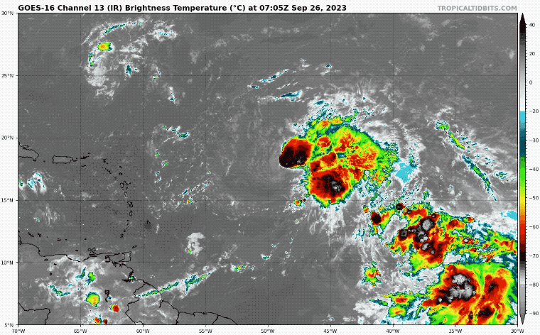 September 26 Tropical Storm Philippe Satellite Wide Tuesday morning