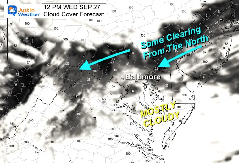 September 27 weather clouds Thursday afternoon