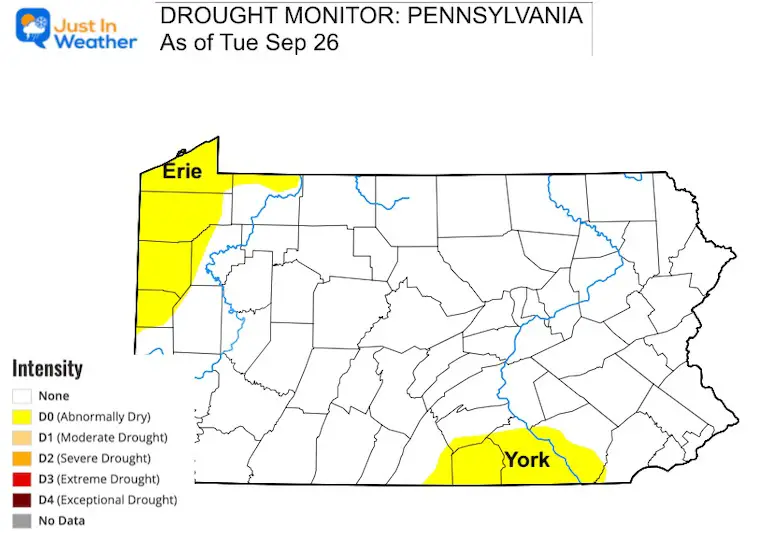 Drought Map September 28 drought Pennsylvania