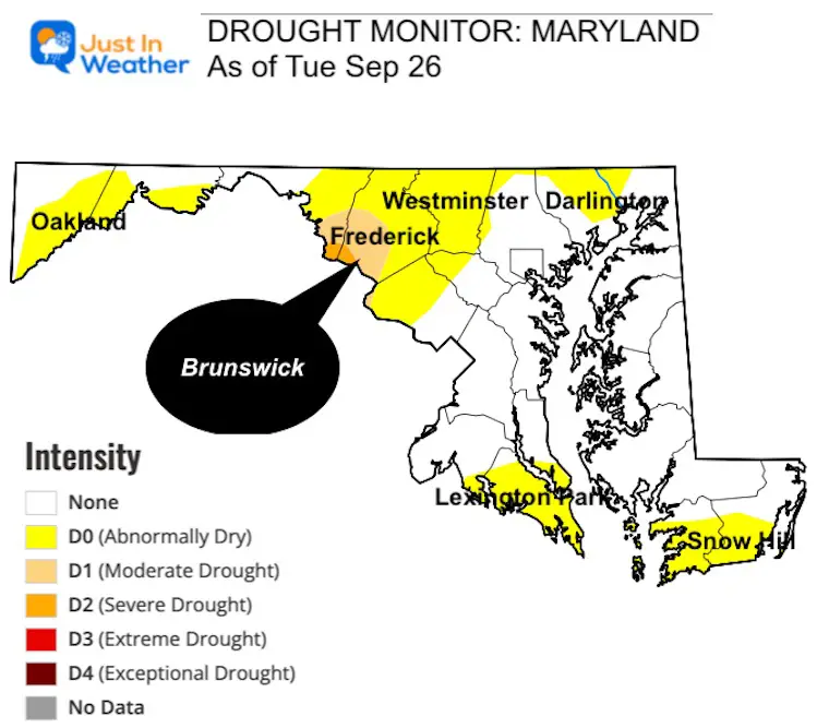 Drought Map September 28 Maryland