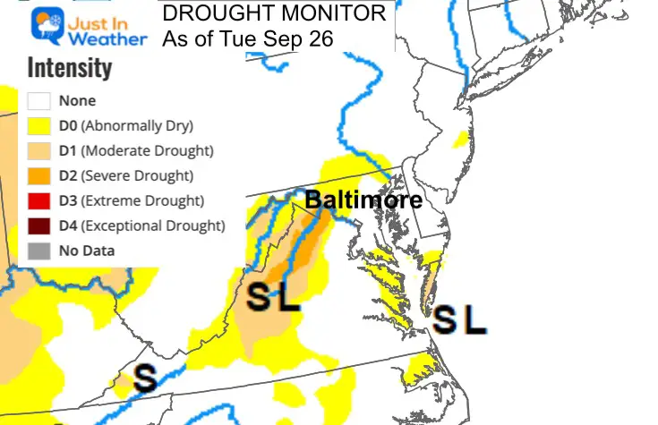 DRought Map September 28 Mid Atlantic