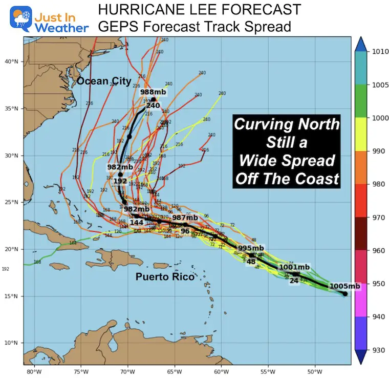 September 7 weather hurricane Lee forecast track models