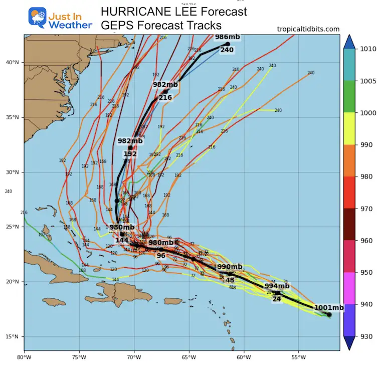 September 8 Hurricane Lee forecast models
