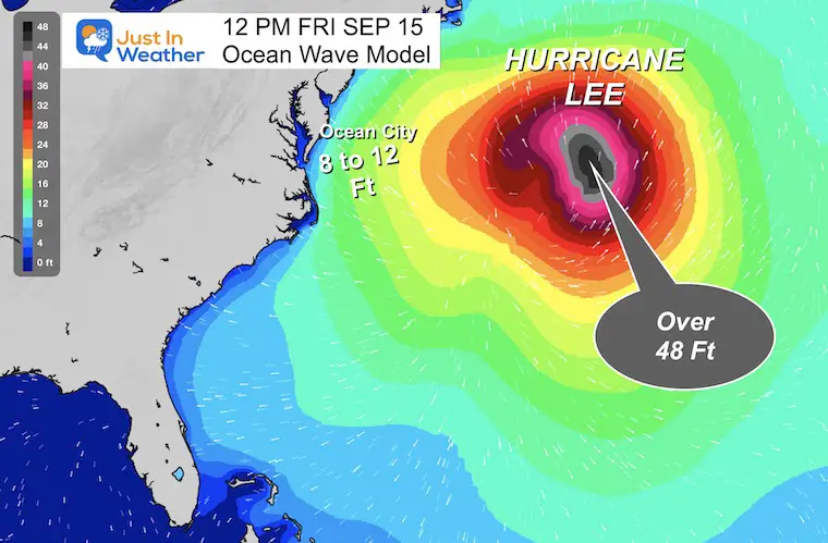 Hurricane Lee Wave Forecast East coast US