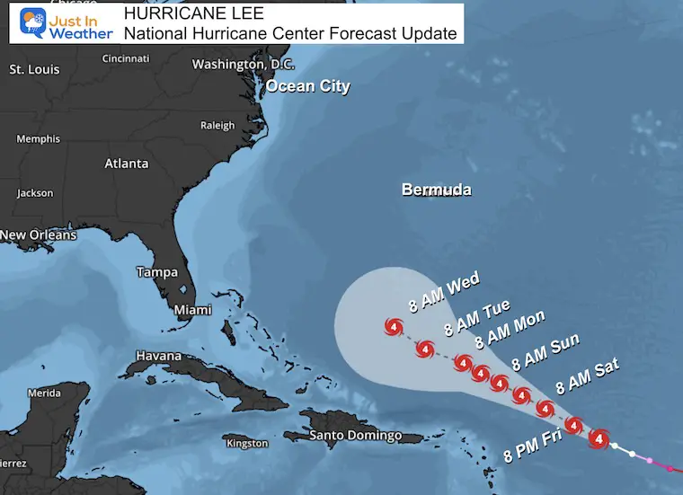 Hurricane Lee NHC Forecast Track Friday