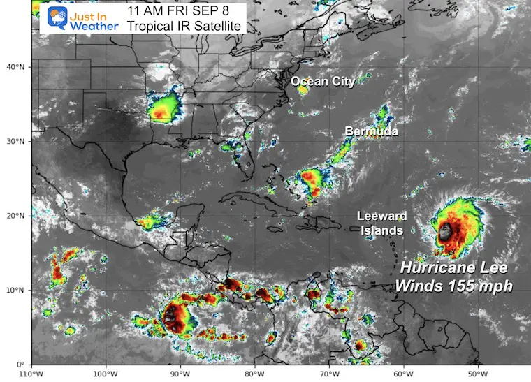 Hurricane Lee Satellite Wide Friday Morning September 8