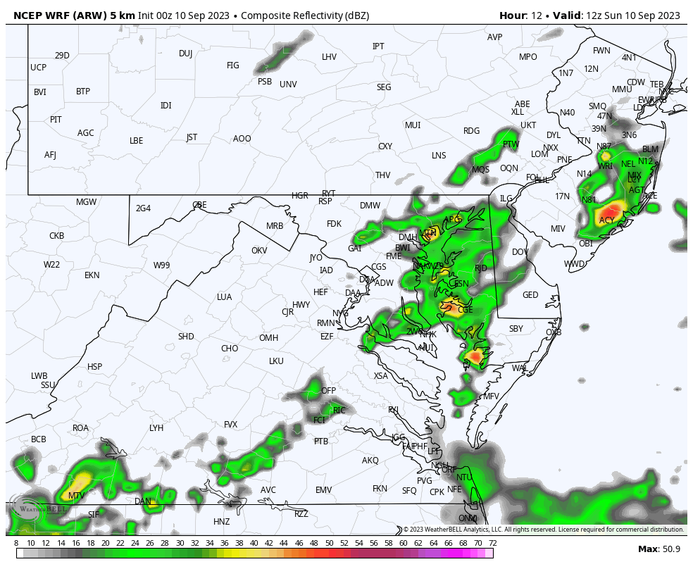 September 10 weather storm radar forecast Sunday