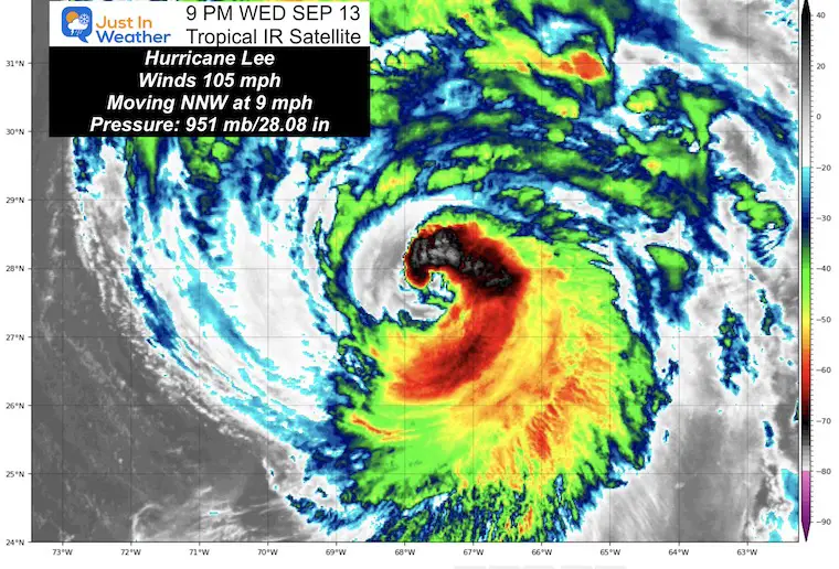 September 13 Hurricane Lee Wednesday Night