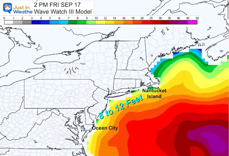 September 13 Hurricane Lee Ocean Wave Model Friday