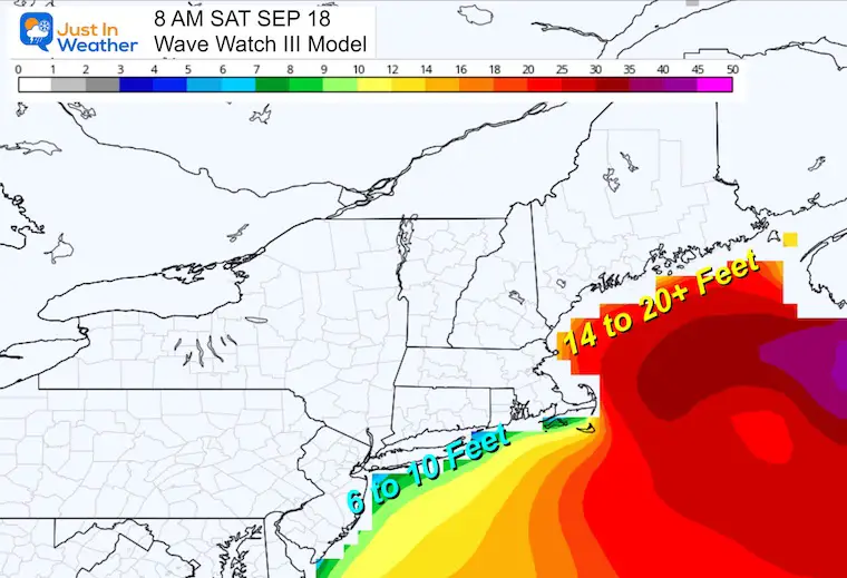 September 13 Hurricane Lee Ocean Wave Model Saturday