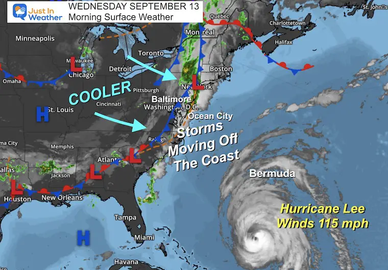 September 13 weather Wednesday Morning