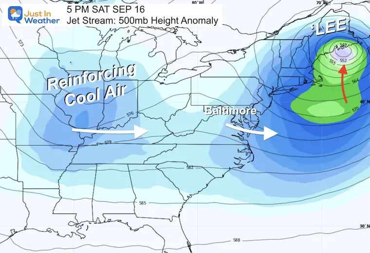 September 13 forecast Jet Stream Saturday Lee Landfall