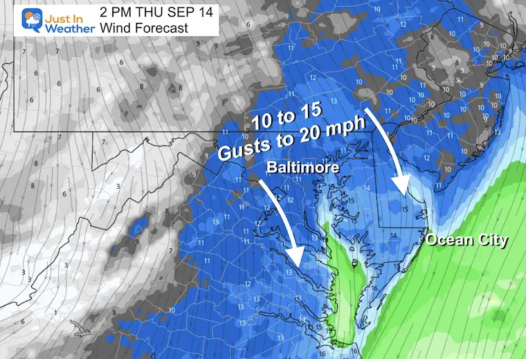 September 14 Wind Forecast Noon