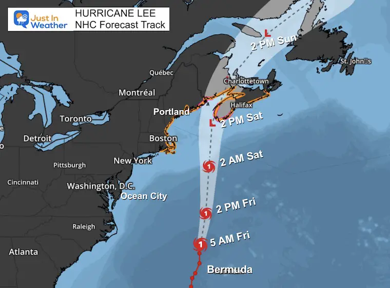 Hurricane Lee NHC Forecast Friday September 15