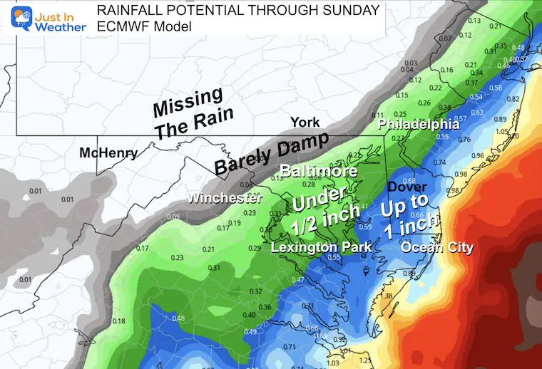 September 20 Coastal Storm Rain Forecast ECMWF