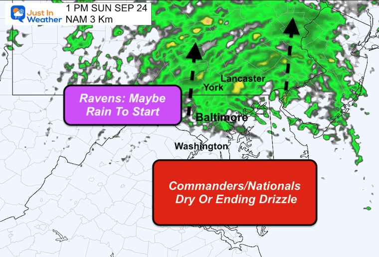 September 23 radar forecast Sunday Afternoon Ravens