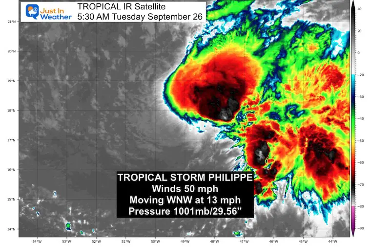 September 26 Tropical Storm Philippe Tuesday morning