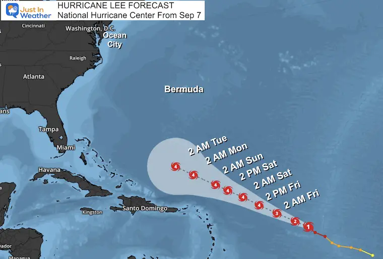 September 7 weather hurricane Lee forecast track NHC