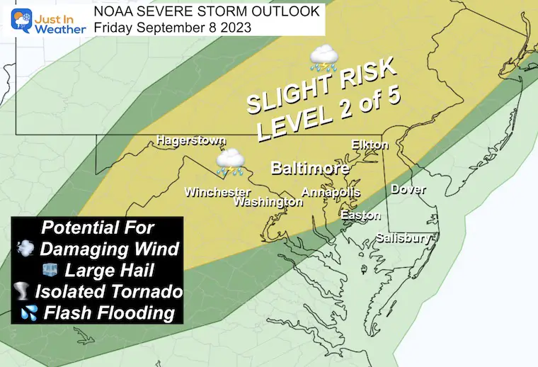September 8 NOAA Risk of Severe Storms on Friday