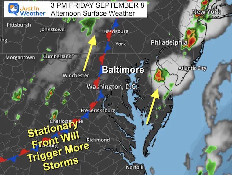 September 8 weather Friday afternoon