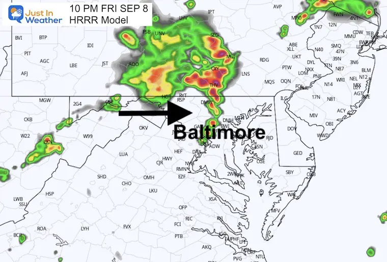 September 8 Storm Radar Friday 10 PM