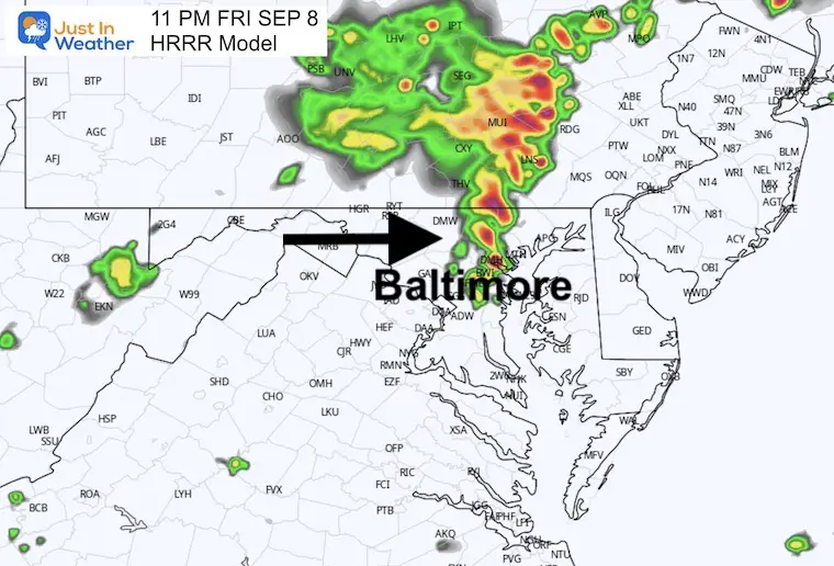 September 8 Storm Radar Friday 11 PM