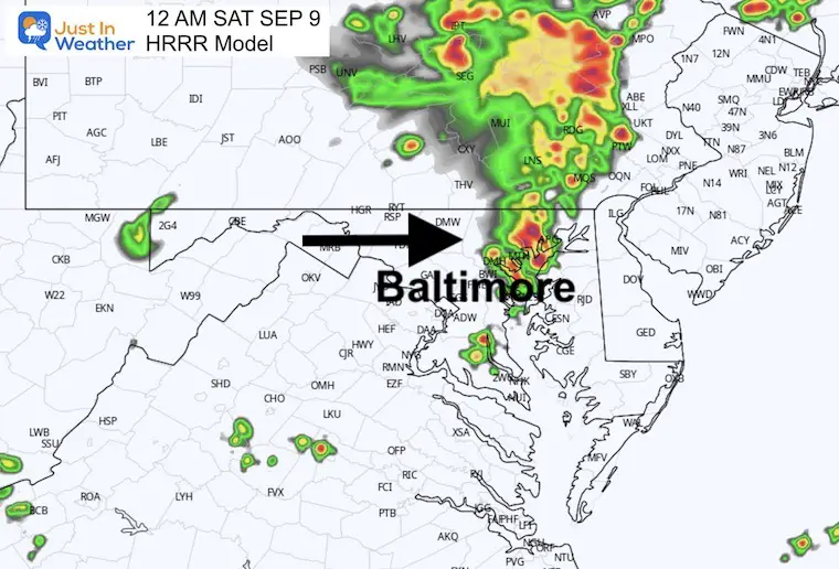 September 8 Storm Radar Friday midnight