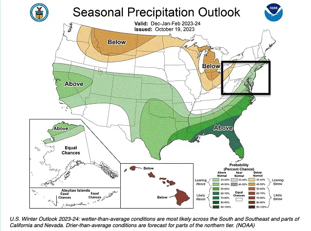 NOAA Winter Outlook 2024 Precipitation