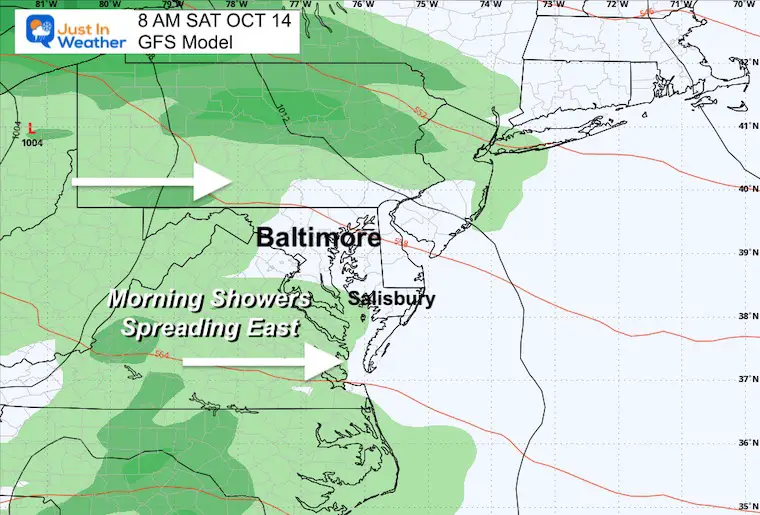 October 11 weather storm forecast Saturday morning
