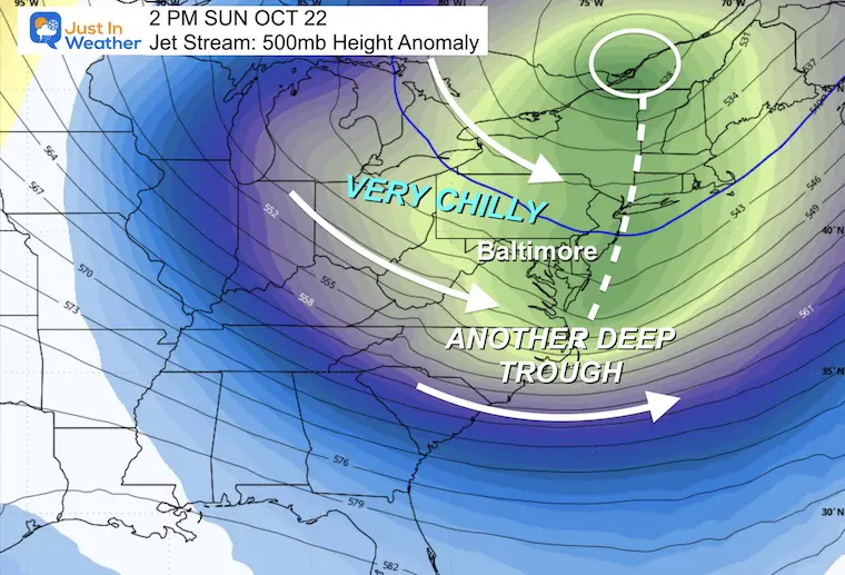 October 15 weather jet stream cold Saturday