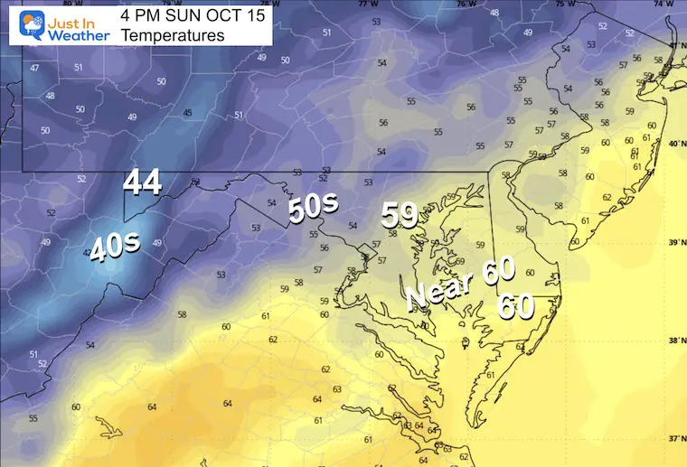 October 15 weather temperature forecast