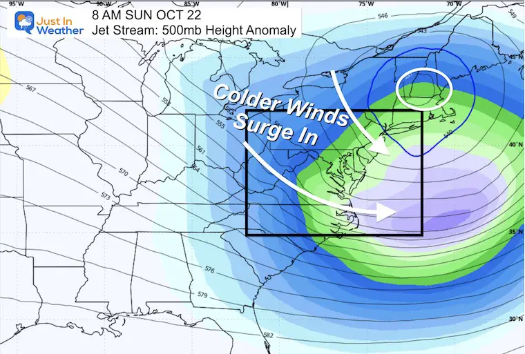 October 17 weather jet steam Sunday