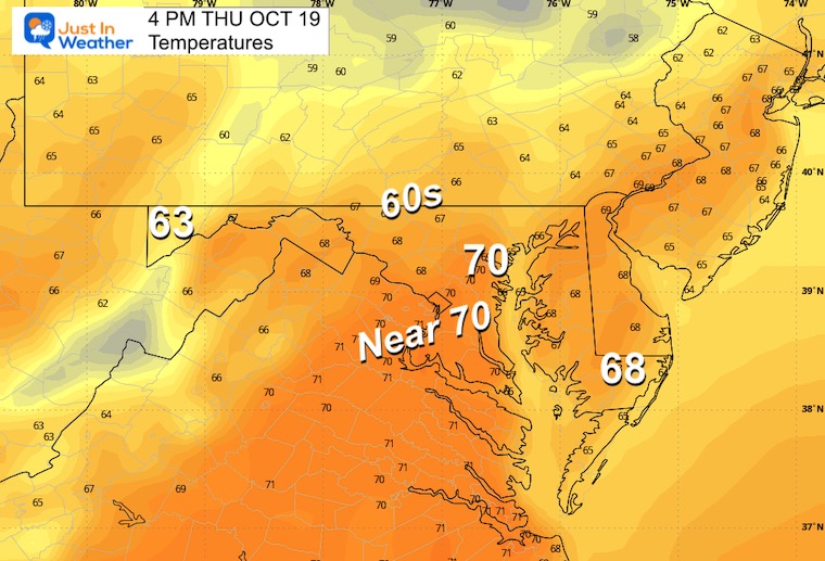 October 18 weather Thursday afternoon