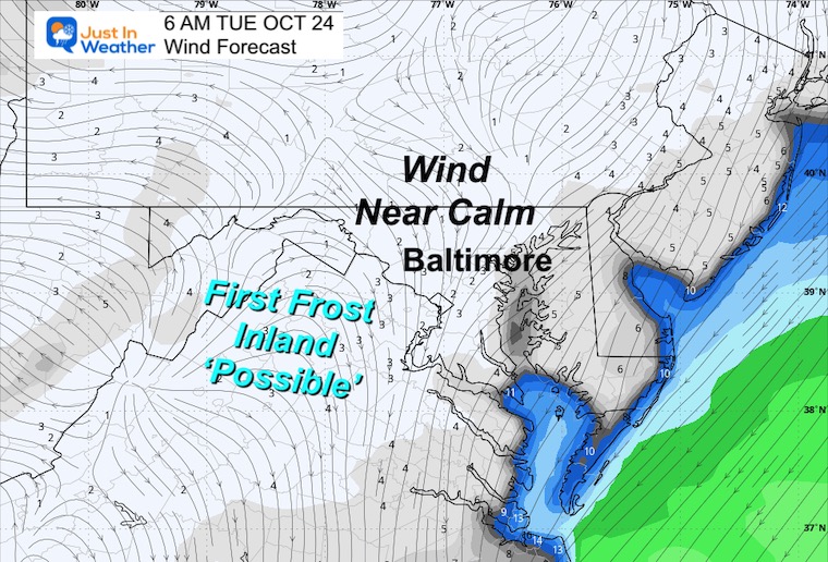 October 18 weather wind Tuesday morning