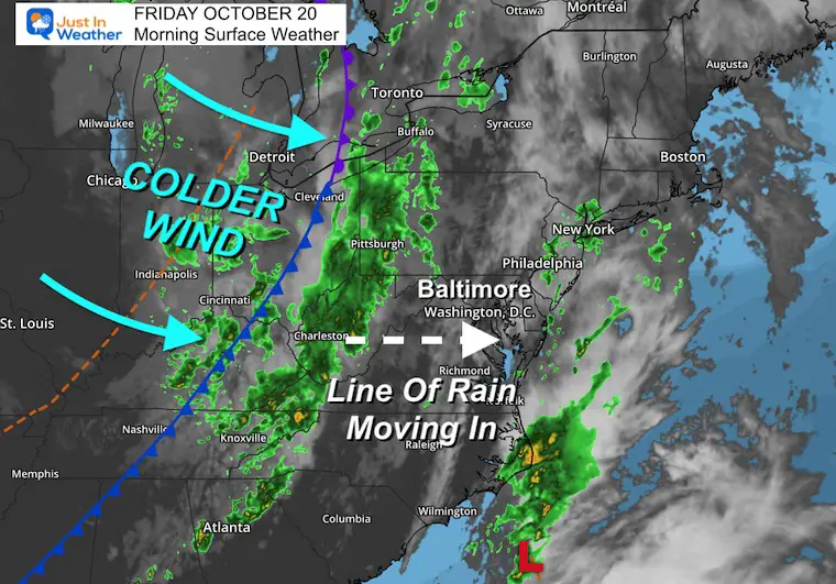 October 20 weather Friday morning