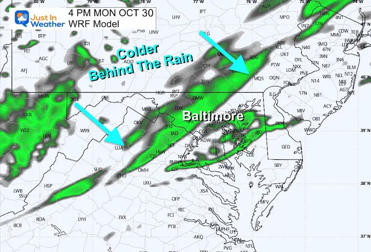 October 30 weather rain radar Monday afternoon