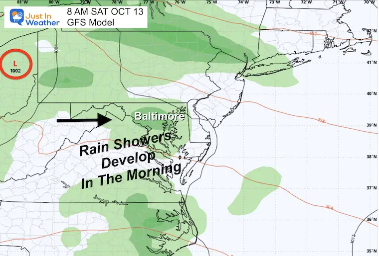 October 9 weather forecast Saturday morning