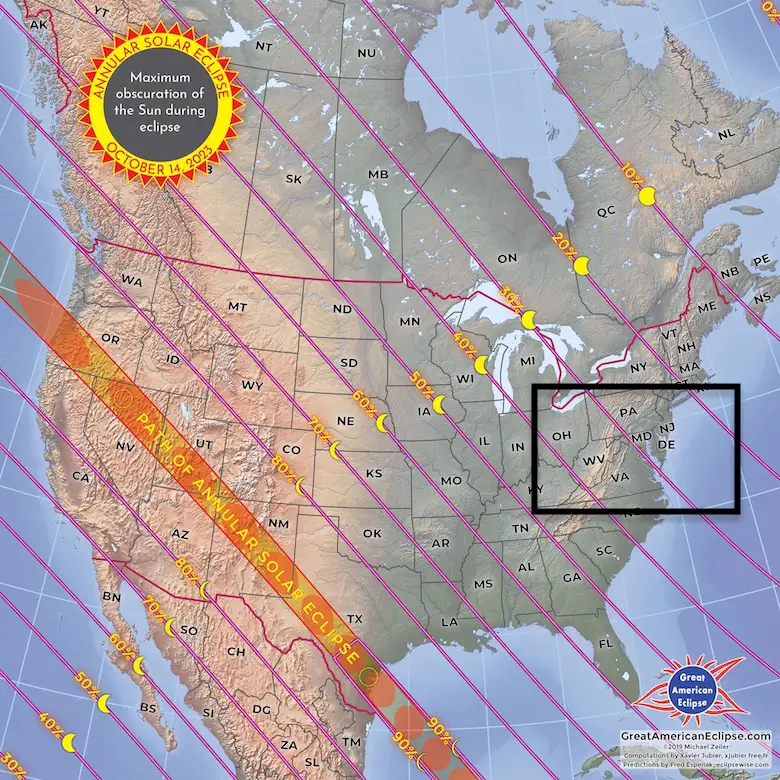 Solar Eclipse Map October 14 2023