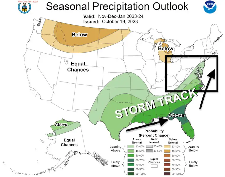 NOAA Winter Outlook Precipitation