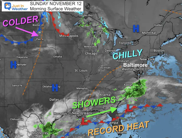 November 12 weather Sunday morning