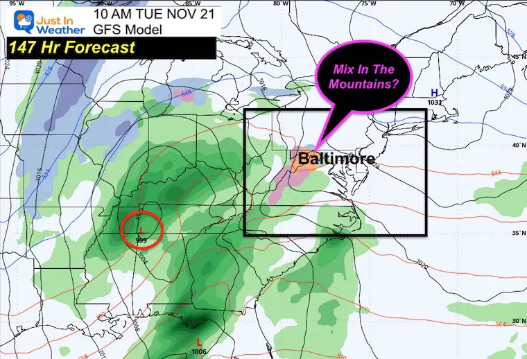 November 15 storm forecast Thanksgiving Tuesday