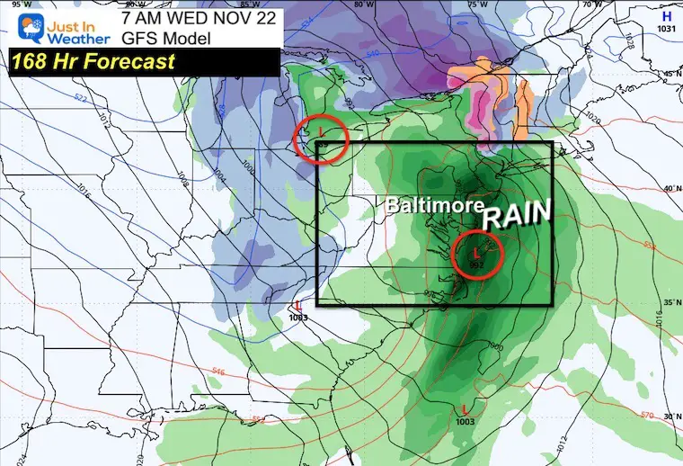 November 15 storm Thanksgiving Wednesday Morning