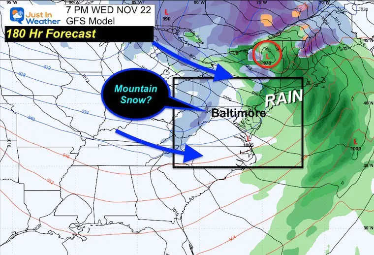 November 15 storm Thanksgiving Wednesday Night