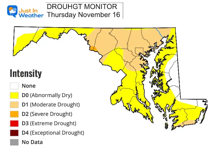 November 16 drought Maryland