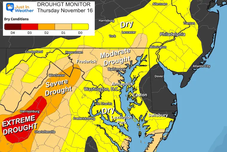 November 16 drought Mid Atlantic