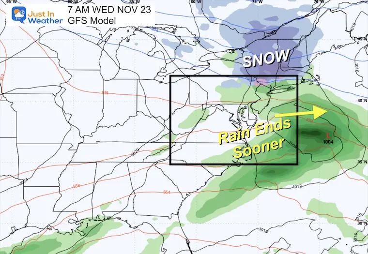 November 17 weather snow Wednesday GFS