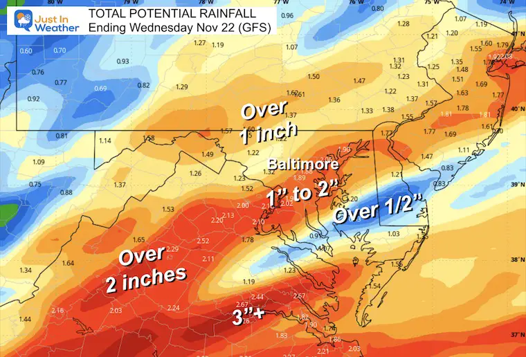 November 20 weather storm Maryland rainfall