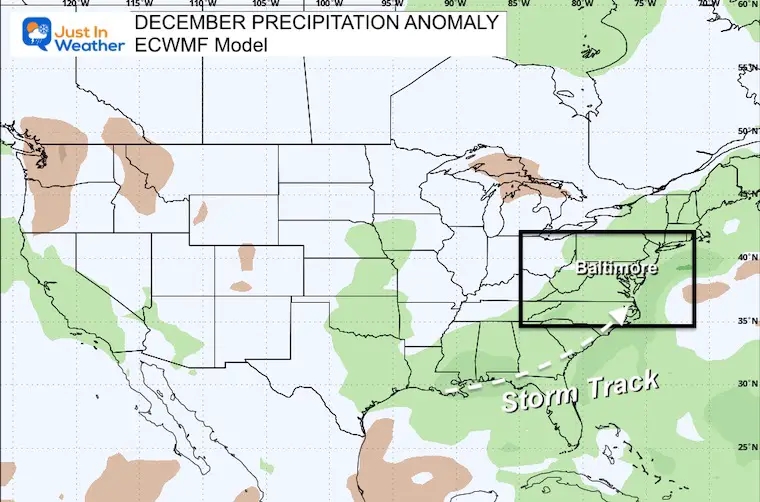 Winter Precipitation El Nino ECMWF Model December