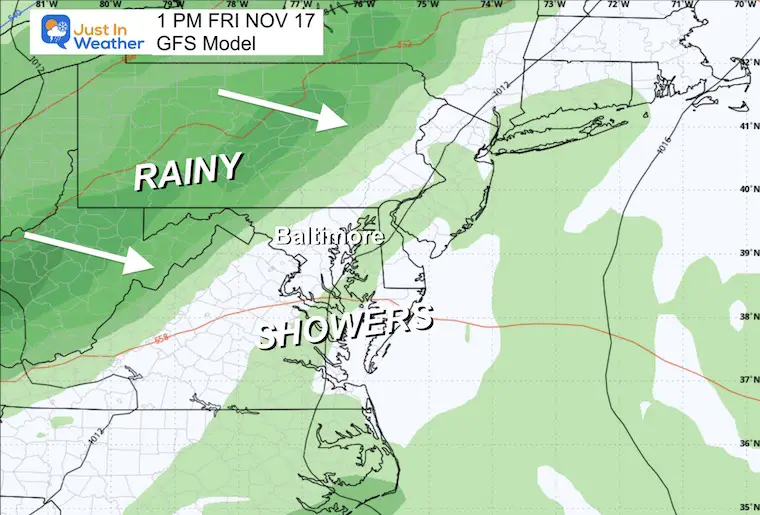 November 12 weather forecast rain Friday afternoon