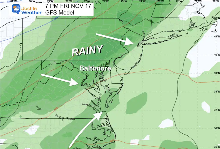 November 12 weather forecast rain Friday night